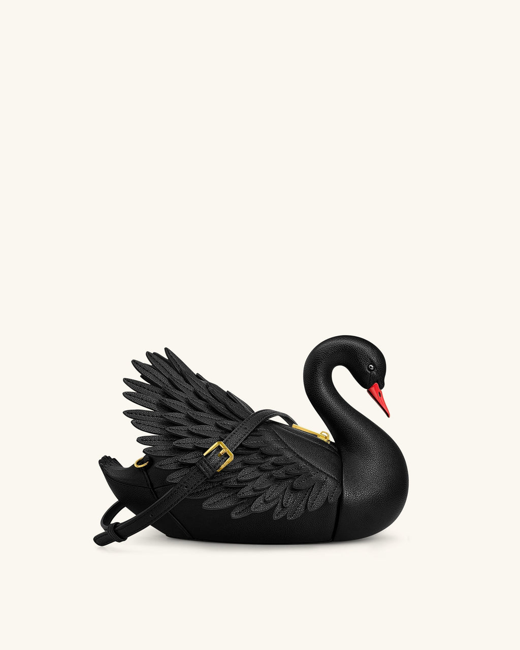 Alani Swan Shaped Crossbody Bag - Black