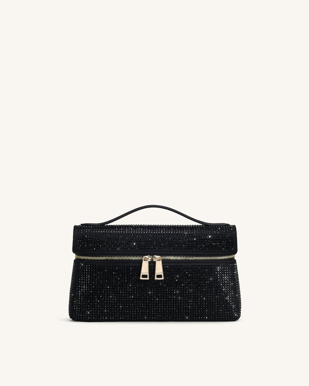 Thea Artificial Crystal Top Handle Bag - Black