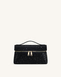 Thea Artificial Crystal Top Handle Bag - Black