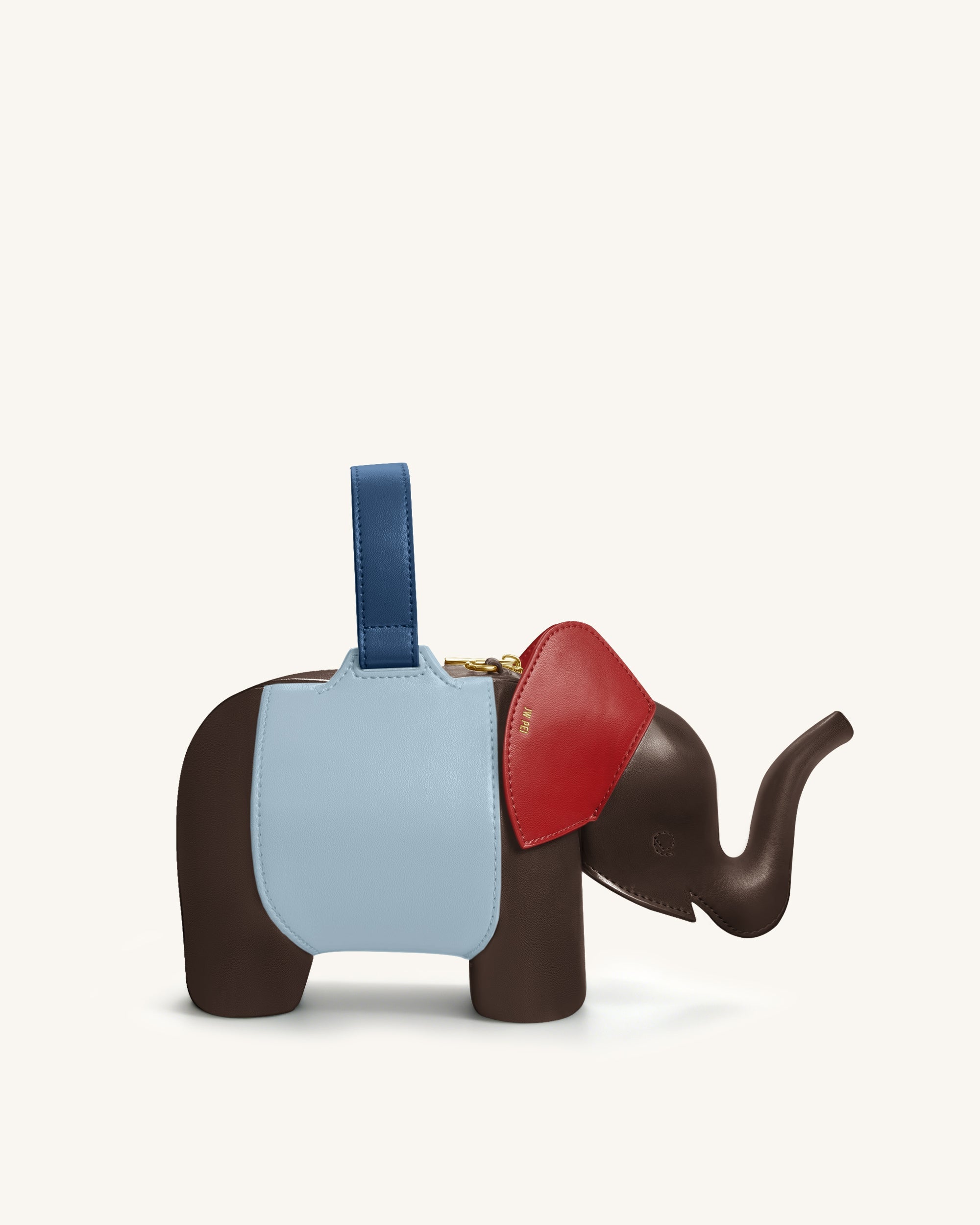 Claire Elephant Shaped Handbag - Dark Brown/Blue