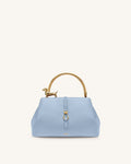 Bruna Dachshund Metal Handle Top Handle Bag - Light Blue