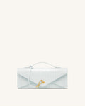 Celeste Envelope Top Handle Bag - Light Blue Croc