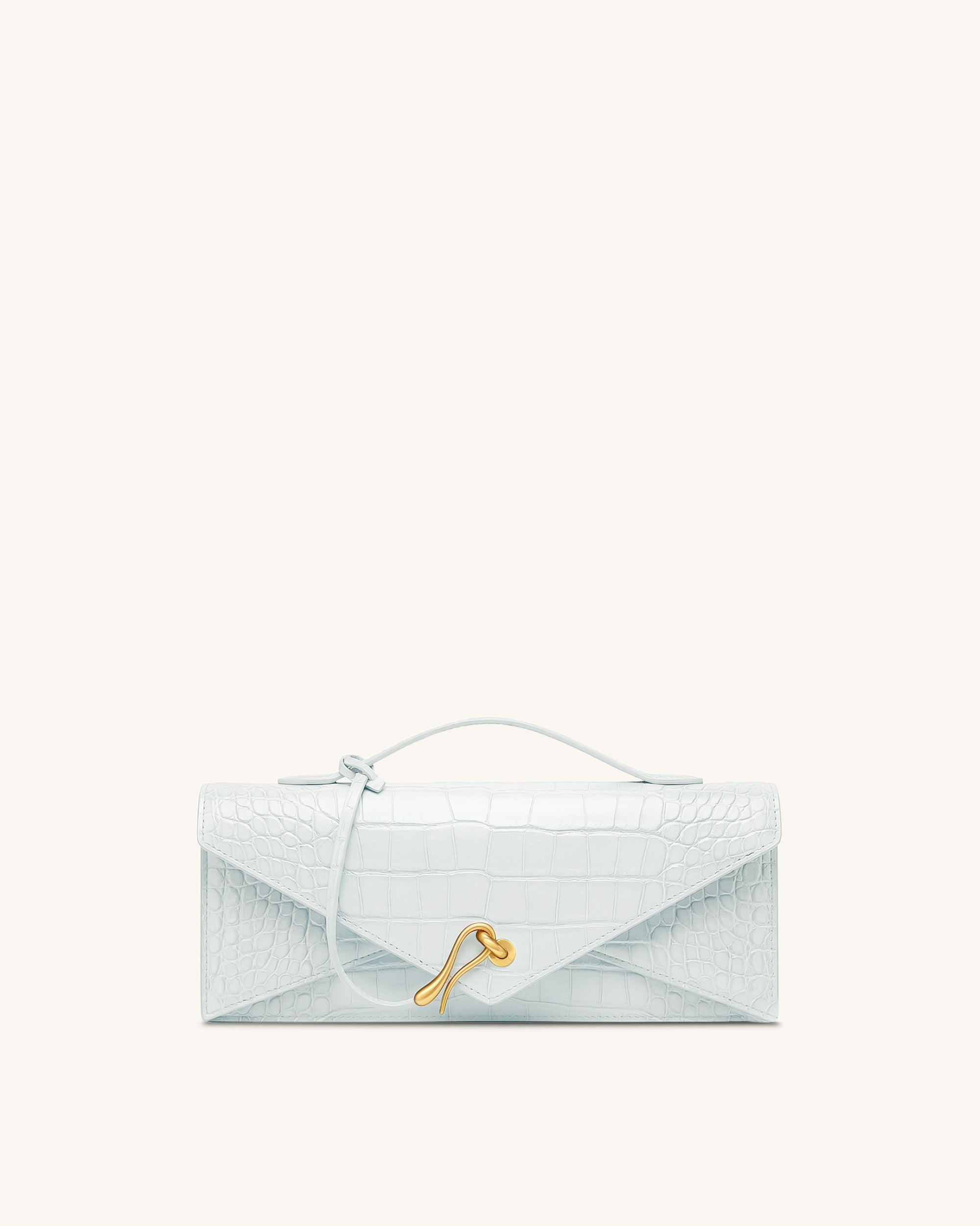 Celeste Envelope Top Handle Bag - Light Blue Croc