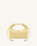 Ellie Metal Ring Embellished Top Handle Bag - Lemon Yellow