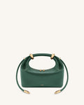 Ellie Metal Ring Embellished Top Handle Bag - Forest Green