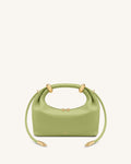 Ellie Metal Ring Embellished Top Handle Bag - Green