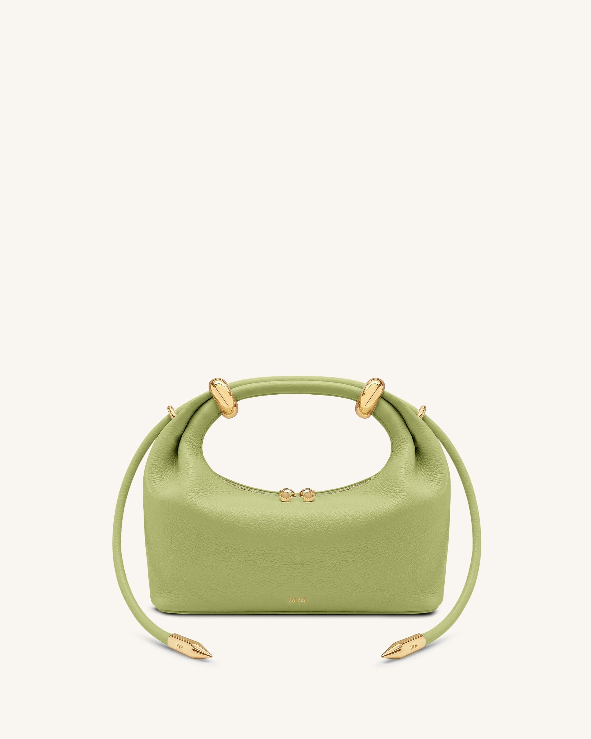 Ellie Metal Ring Embellished Top Handle Bag - Green