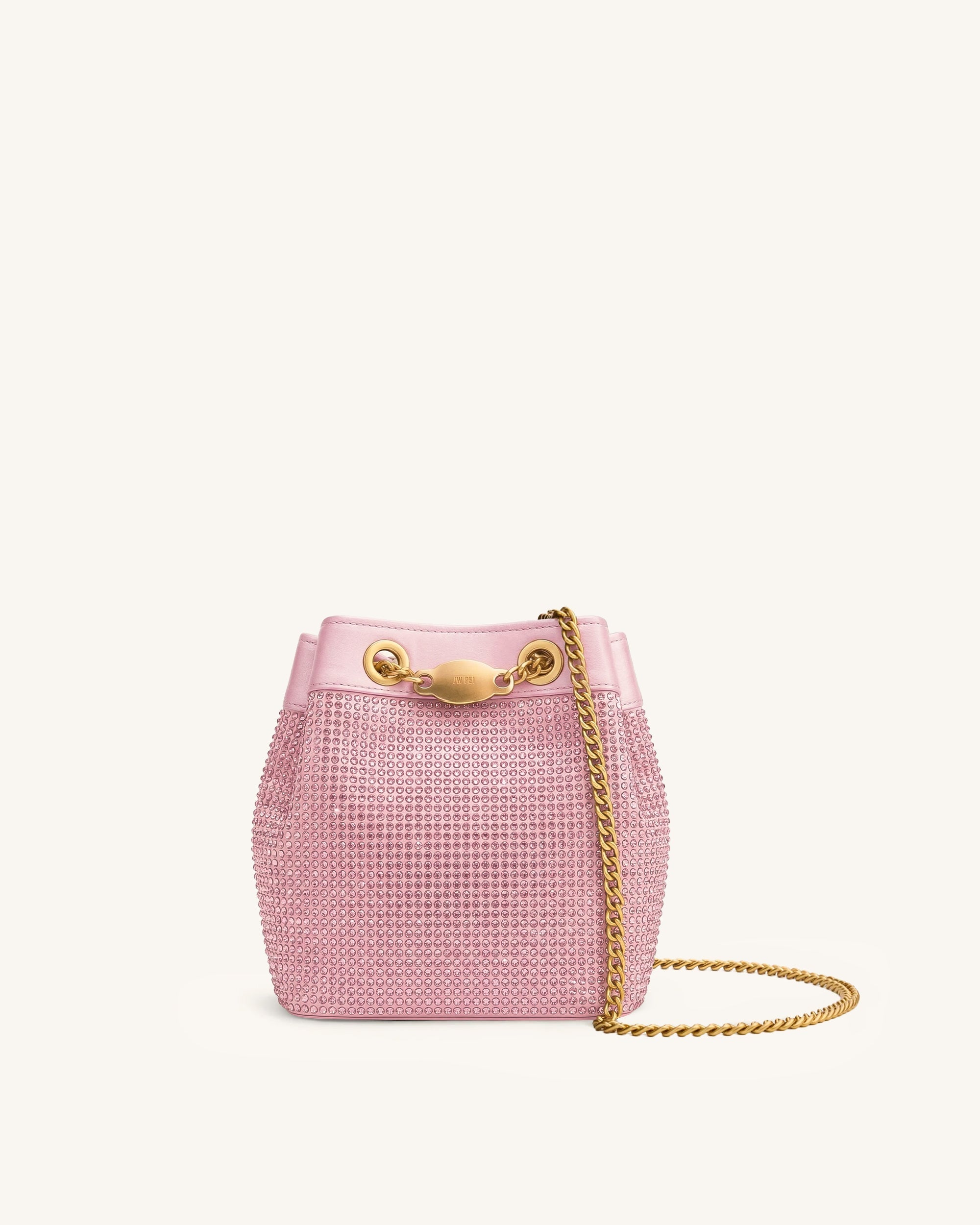 Yara Artificial Crystal Bucket Bag - Pink