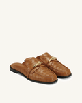 Elowen Woven Horsebit Mule Loafers - Brown