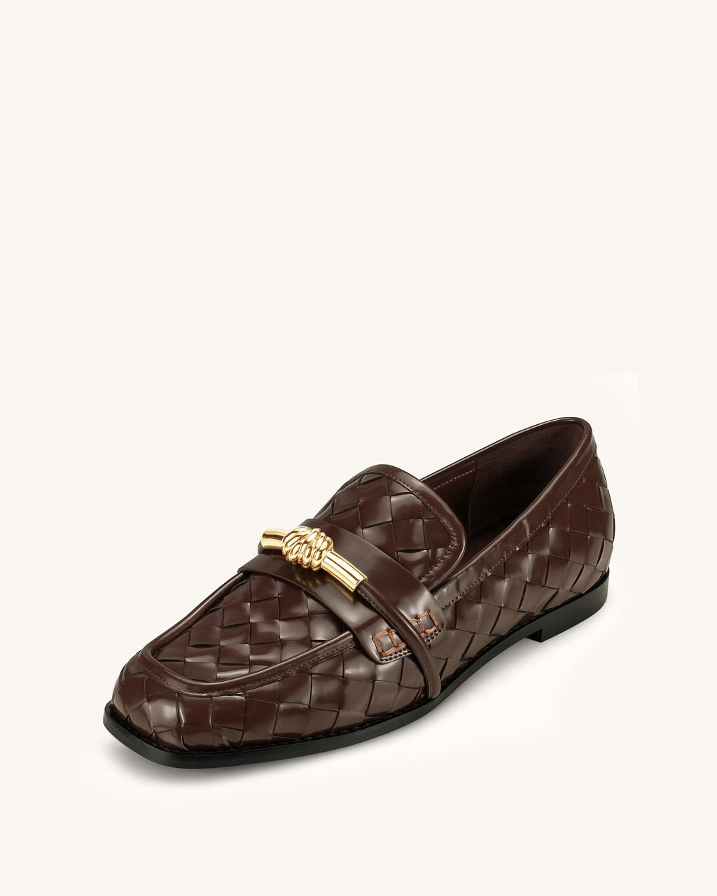 Elowen Woven Horsebit Loafers - Chocolate Brown