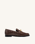 Elowen Woven Horsebit Loafers - Chocolate Brown