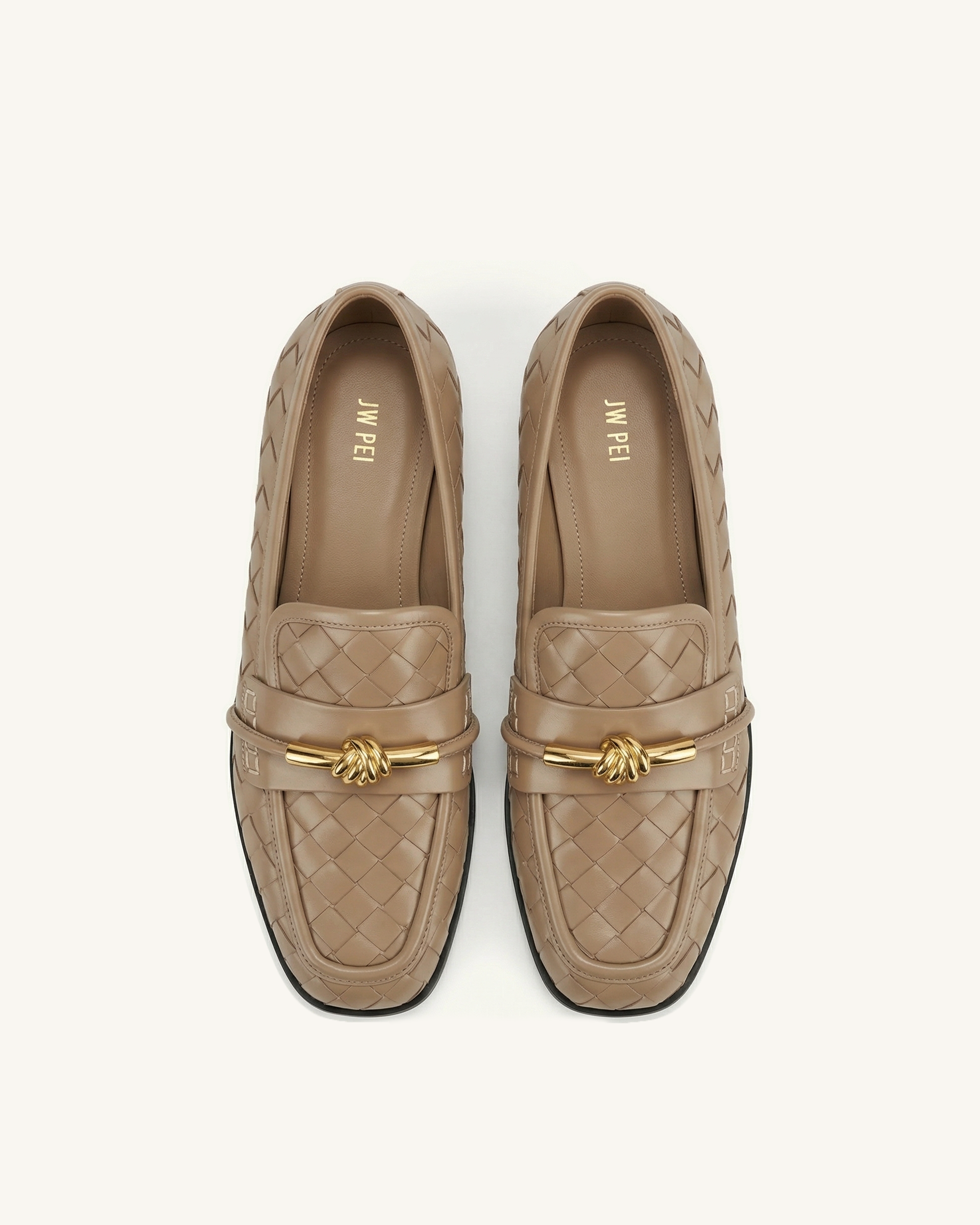 Elowen Woven Horsebit Loafers - Khaki