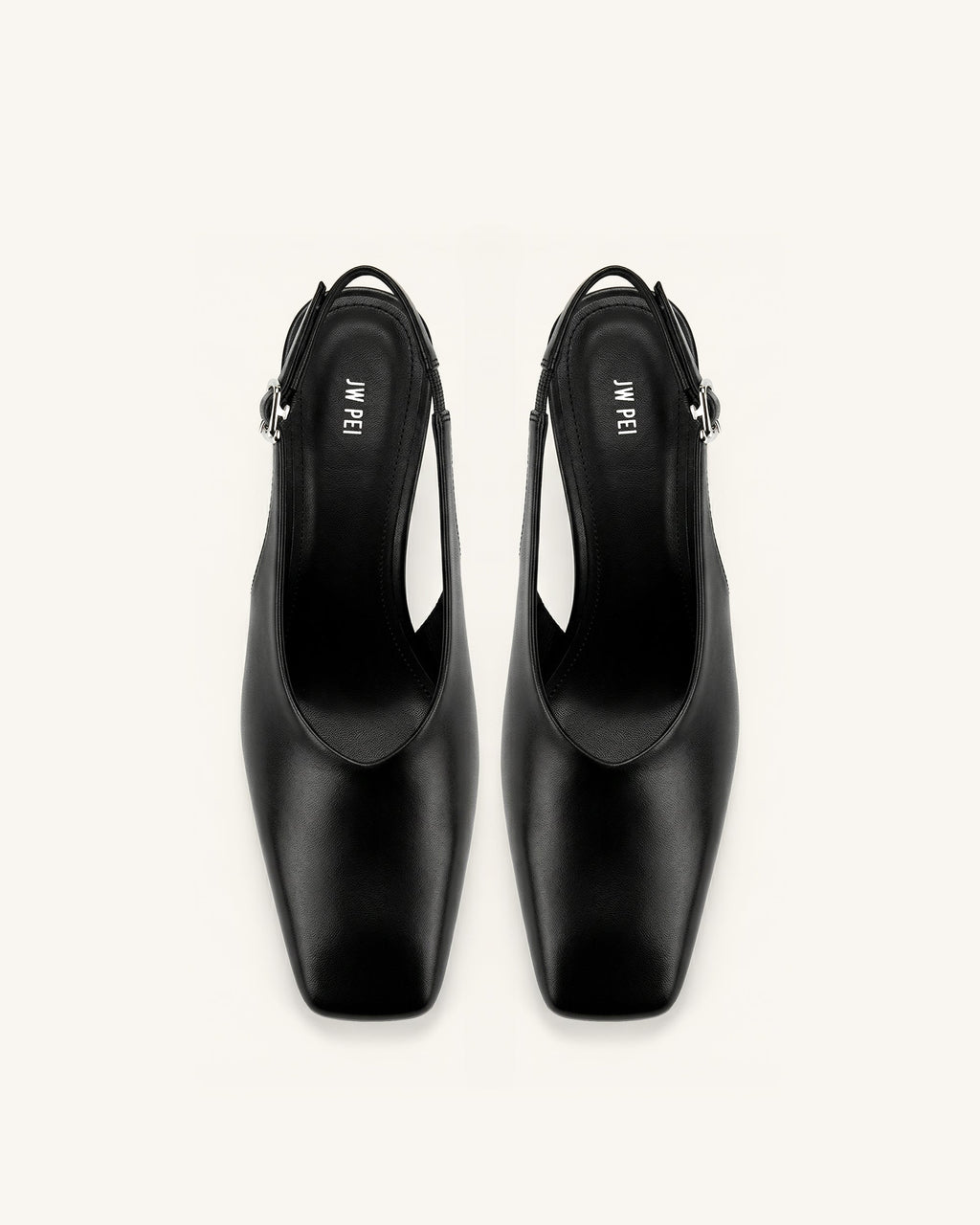 Hannah Sculptural Heel Slingback Pumps - Black
