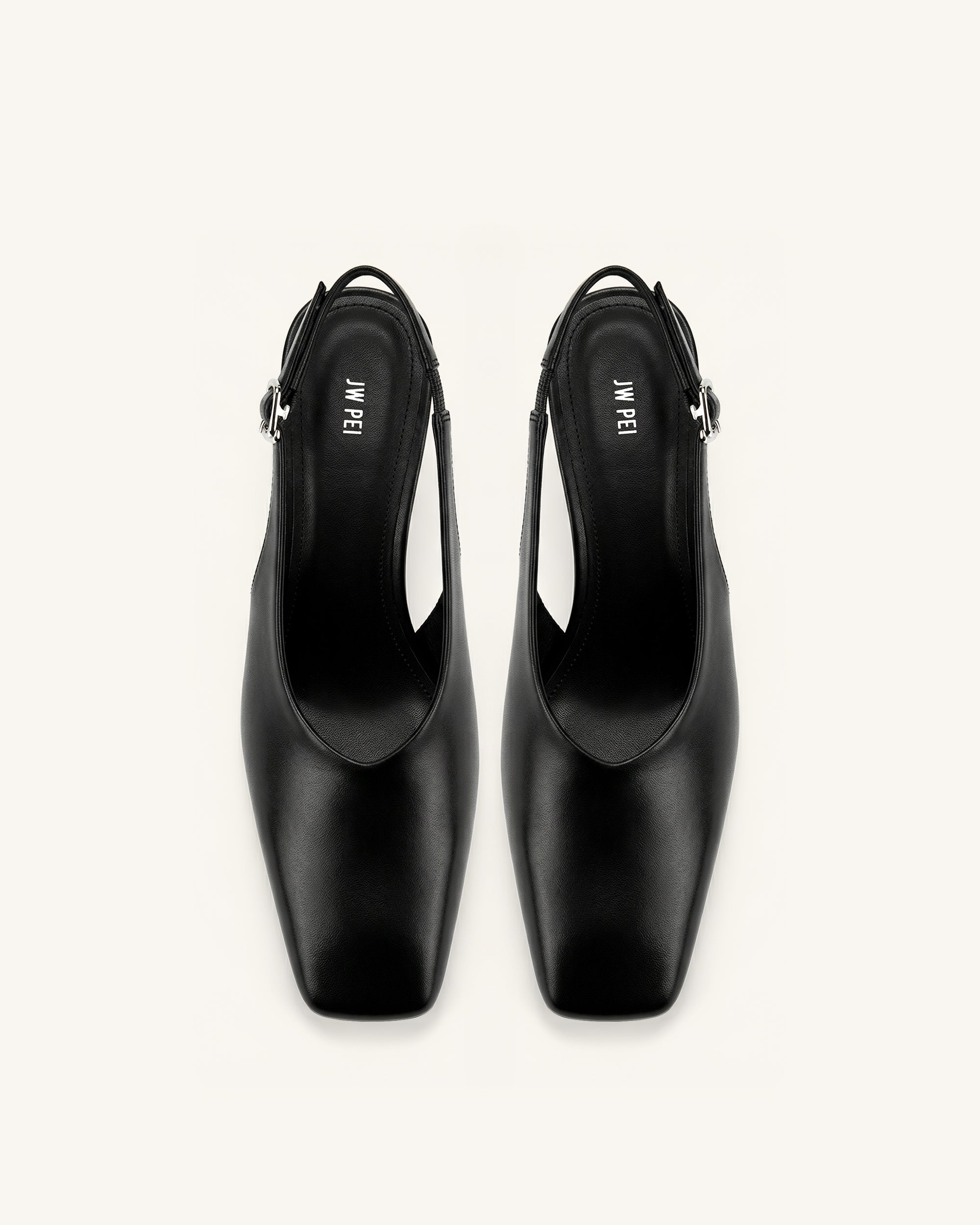 Hannah Sculptural Heel Slingback Pumps - Black