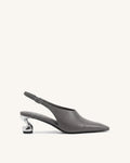 Hannah Sculptural Heel Slingback Pumps - Gray