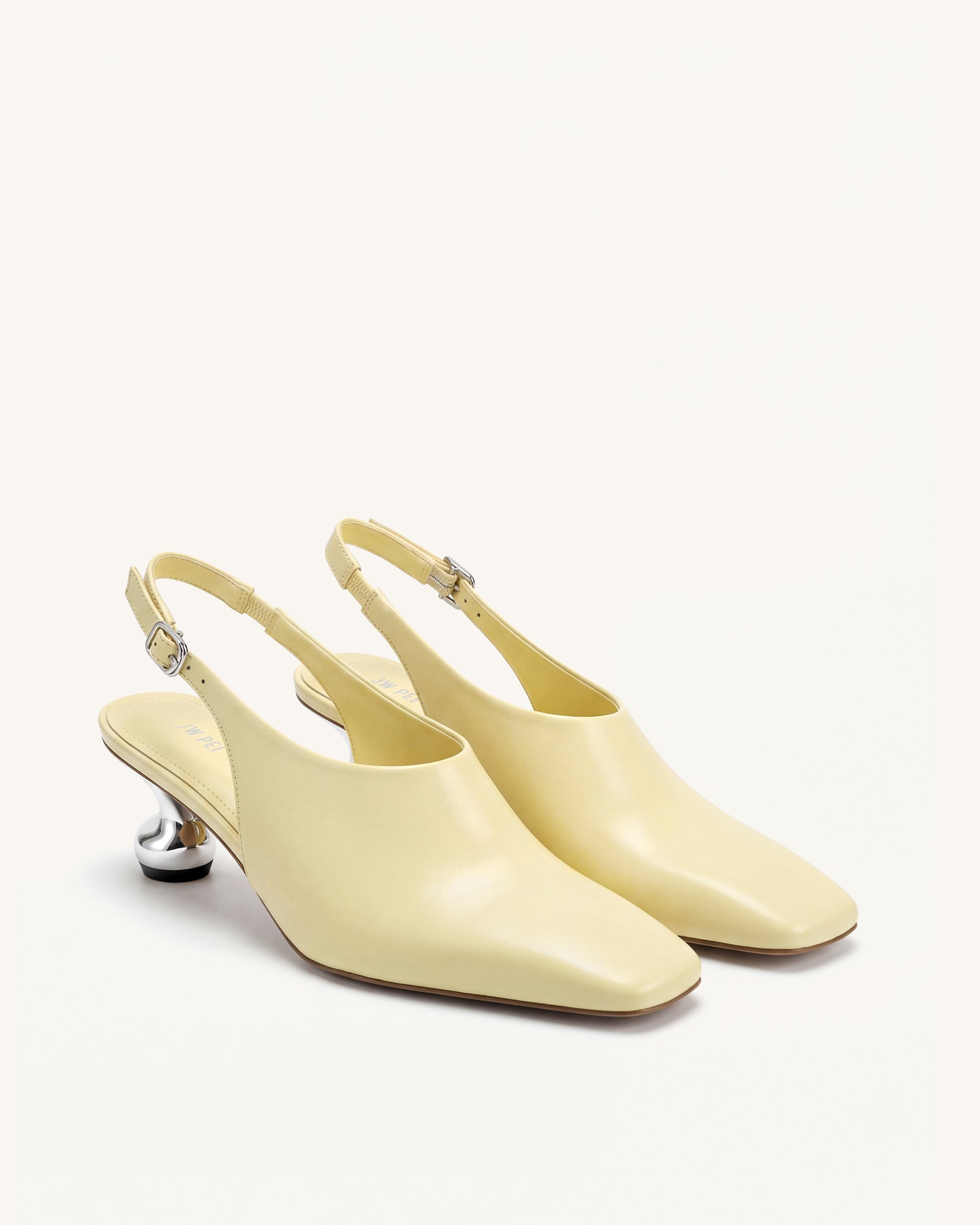 Hannah Sculptural Heel Slingback Pumps - Yellow