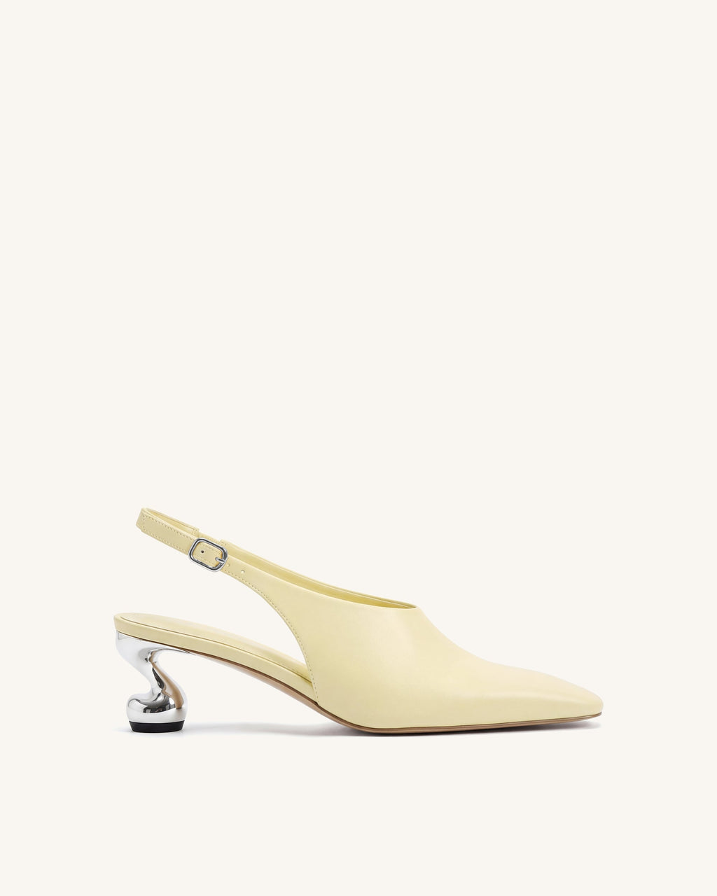 Hannah Sculptural Heel Slingback Pumps - Yellow