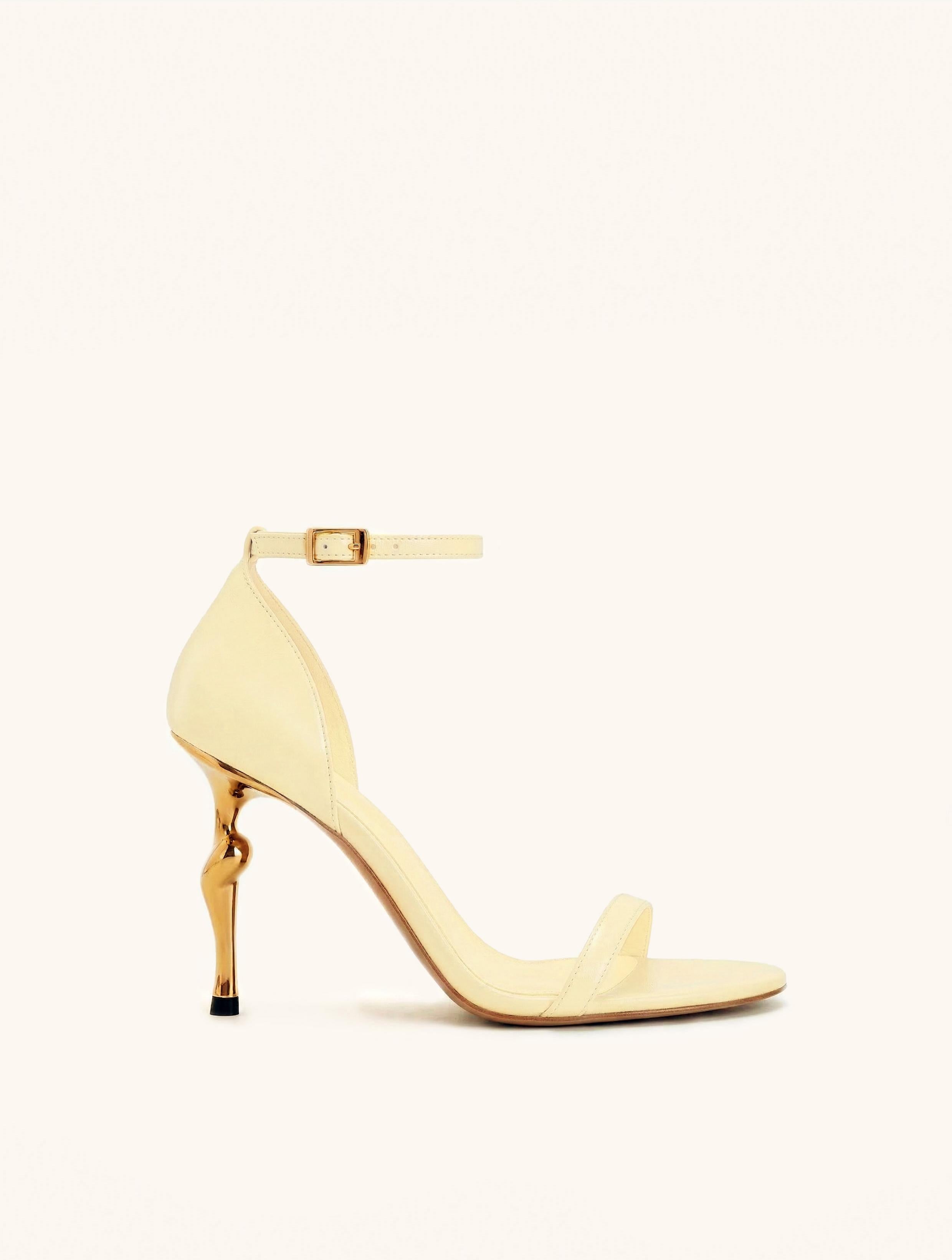 Alivia Ankle Strap Sandals - Pale Yellow