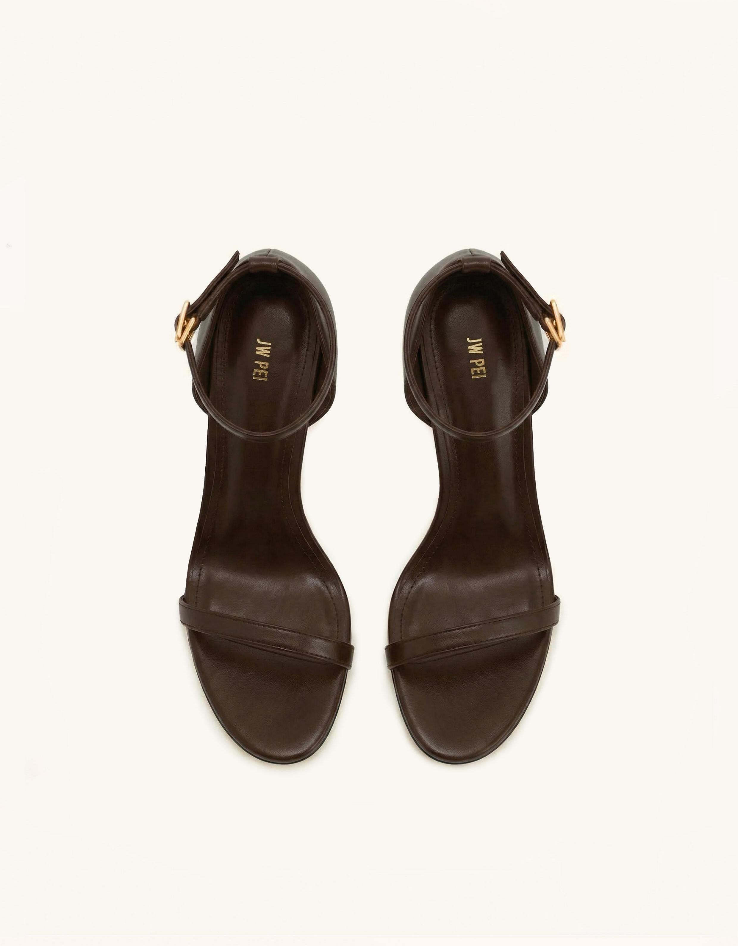 Alivia Ankle Strap Sandals - Dark Brown