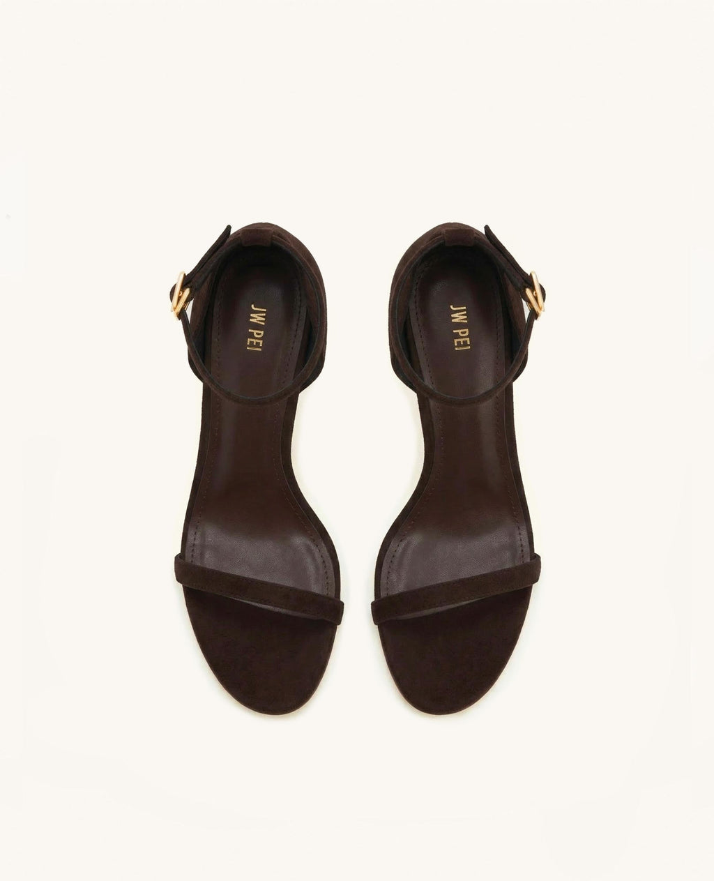 Alivia Ankle Strap Suede Sandals - Dark Brown