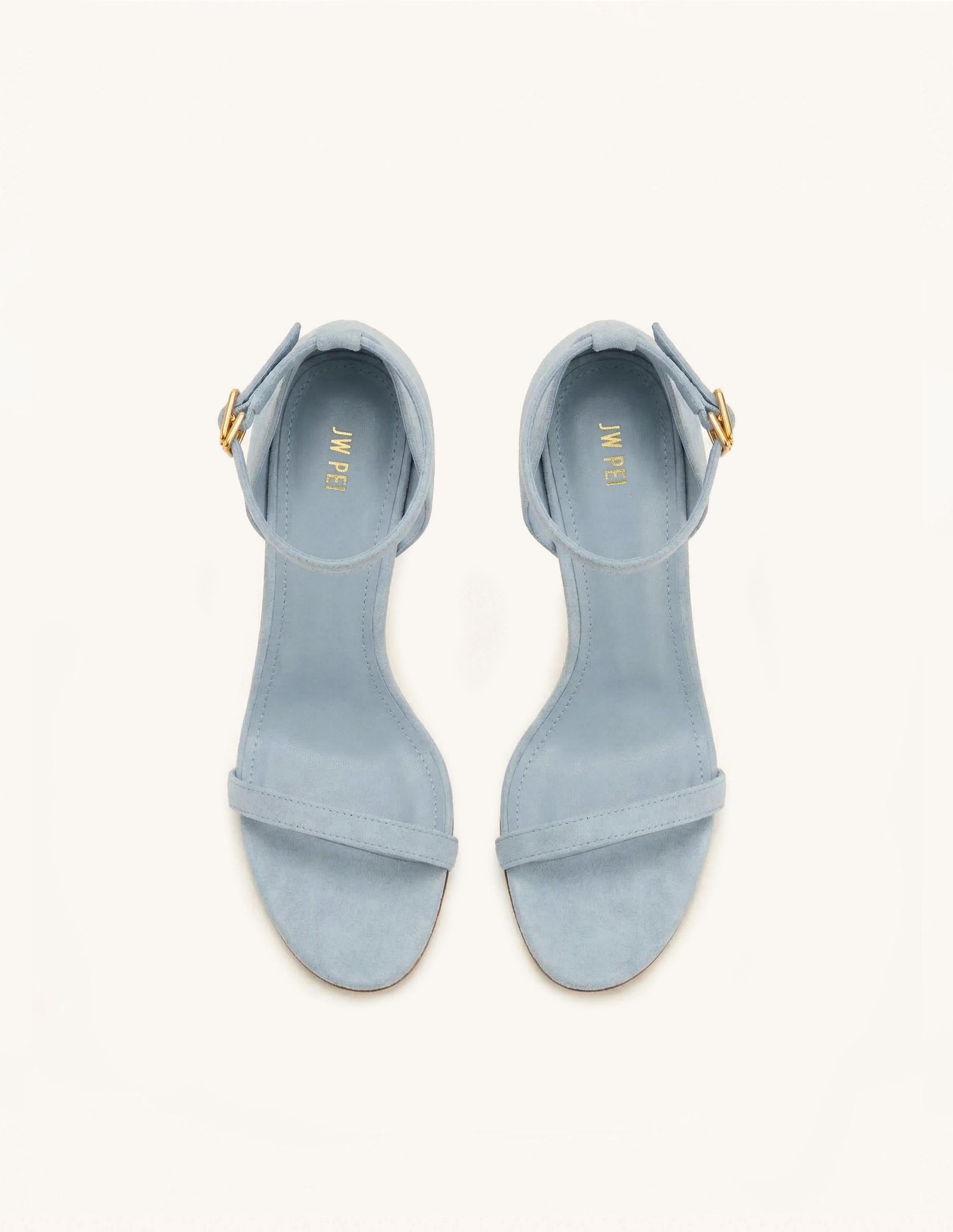 Alivia Ankle Strap Suede Sandals - Blue