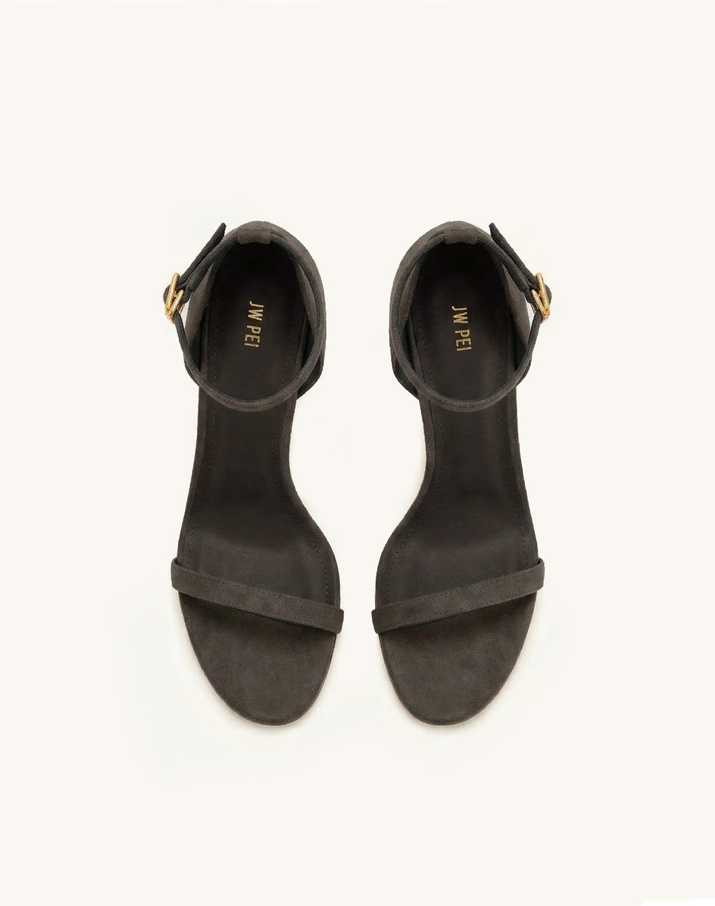 Alivia Ankle Strap Suede Sandals - Gray