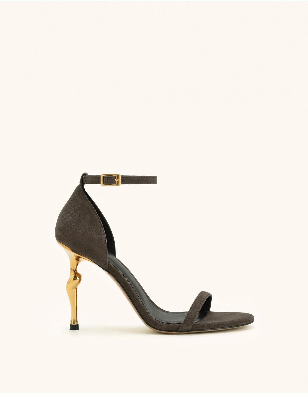 Alivia Ankle Strap Suede Sandals - Gray