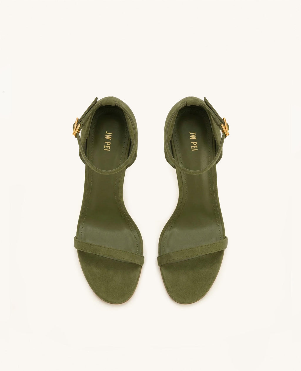 Alivia Ankle Strap Suede Sandals - Green
