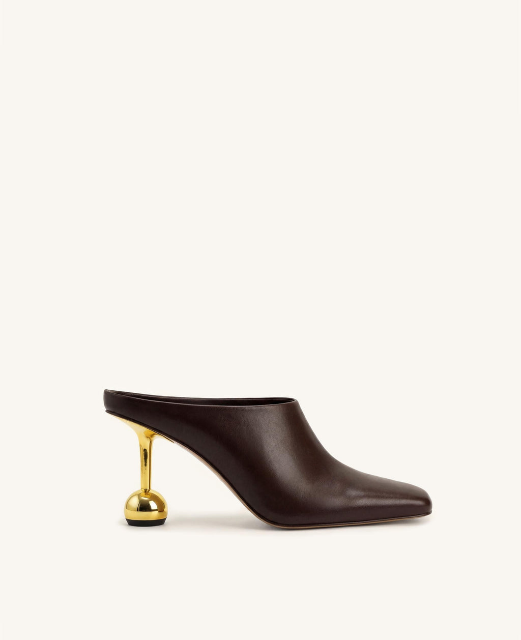 Sofia Square Toe Mule Heels - Dark Brown