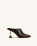 Sofia Square Toe Mule Heels - Dark Brown