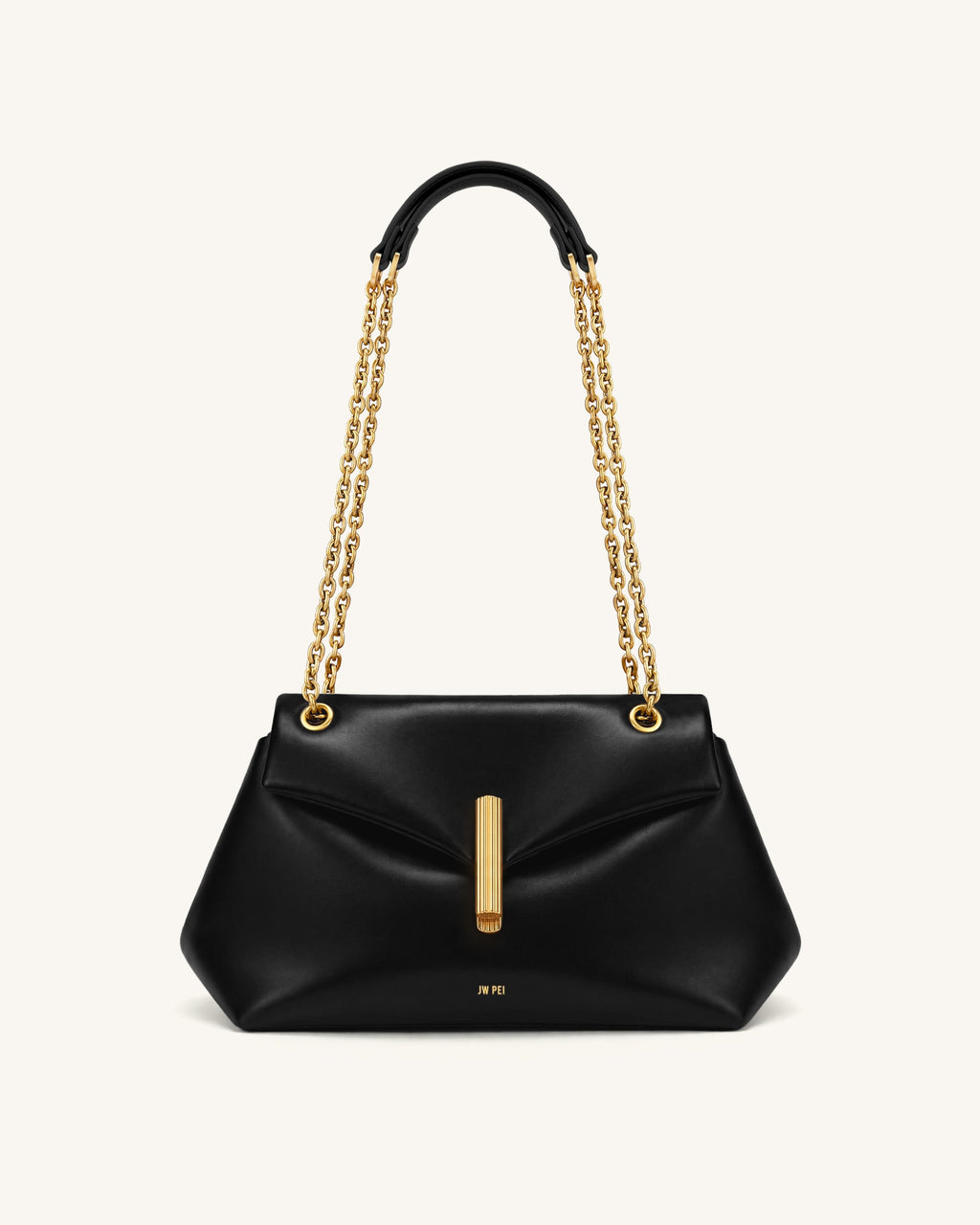Valerie Chain Flap Shoulder Bag - Black