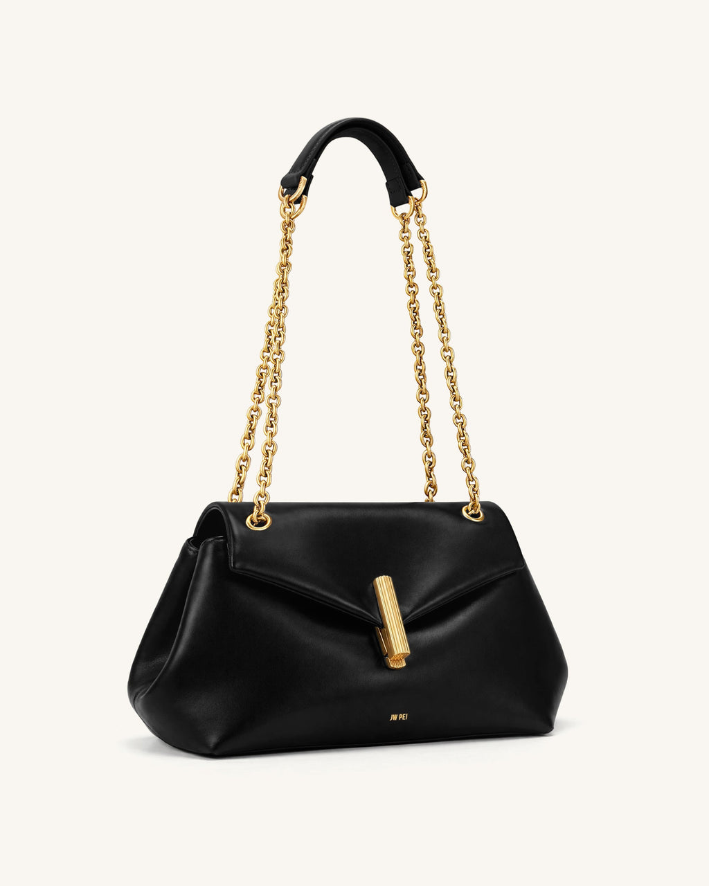 Valerie Chain Flap Shoulder Bag - Black