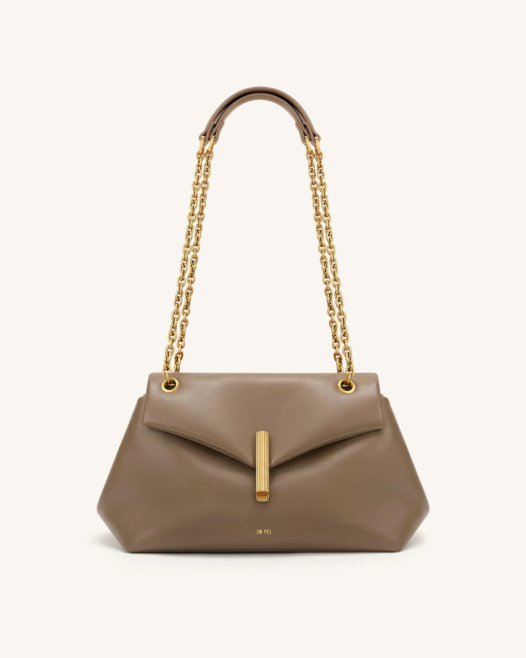 Valerie Chain Flap Shoulder Bag - Taupe