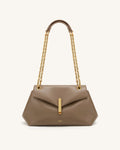 Valerie Chain Flap Shoulder Bag - Taupe