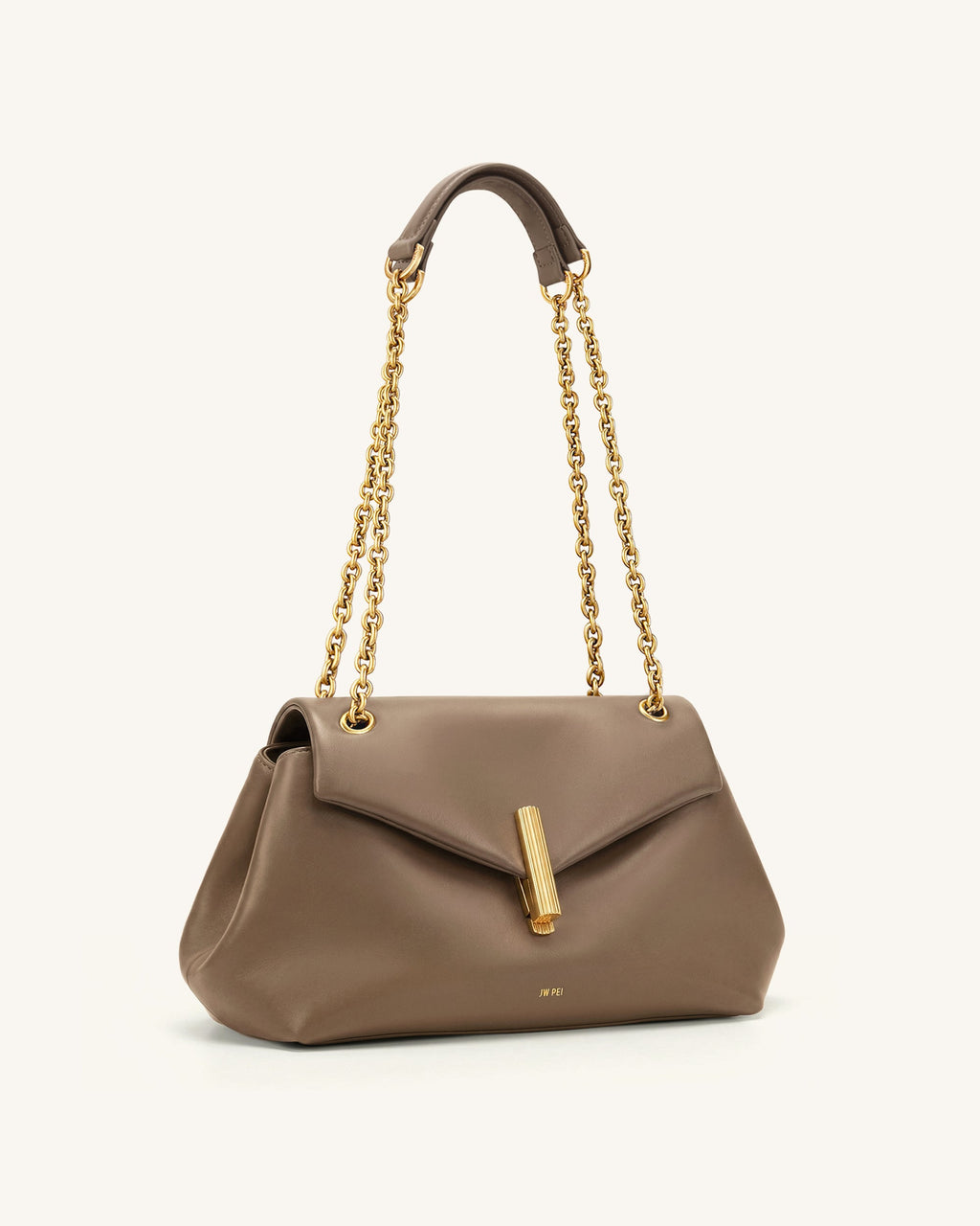 Valerie Chain Flap Shoulder Bag - Taupe