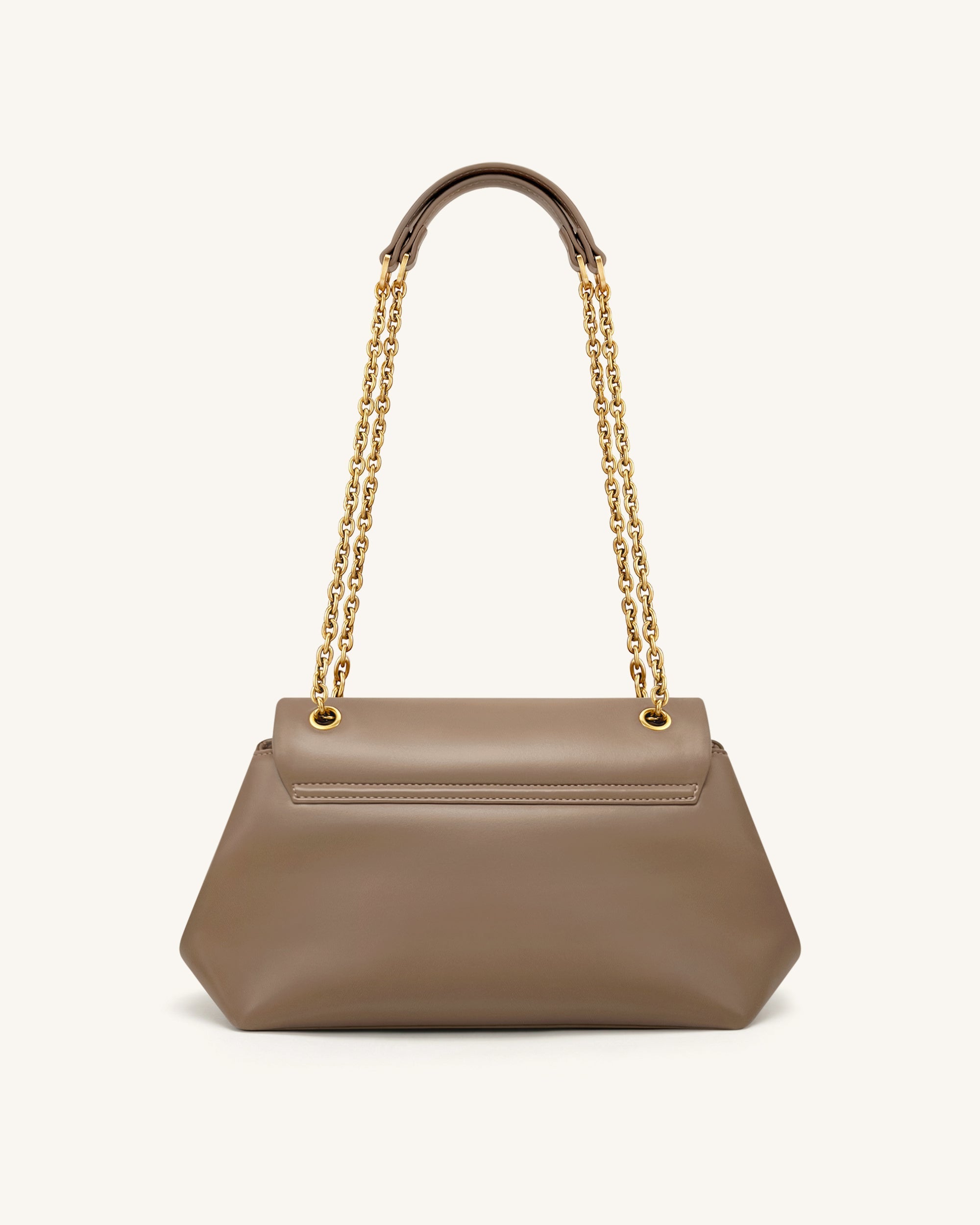 Valerie Chain Flap Shoulder Bag - Taupe
