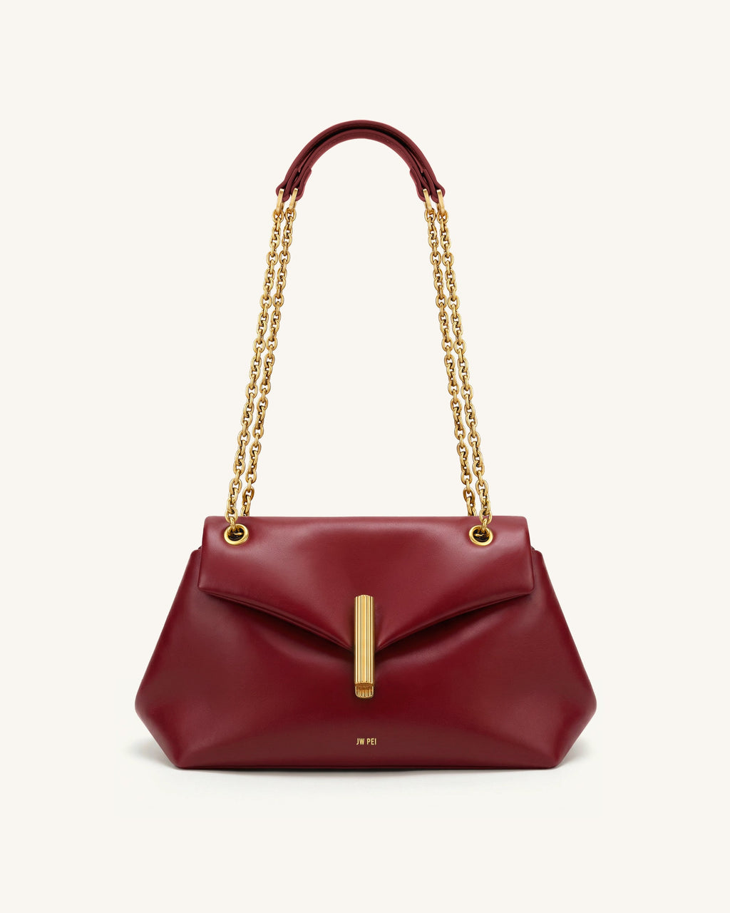 Valerie Chain Flap Shoulder Bag - Claret