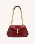 Valerie Chain Flap Shoulder Bag - Claret