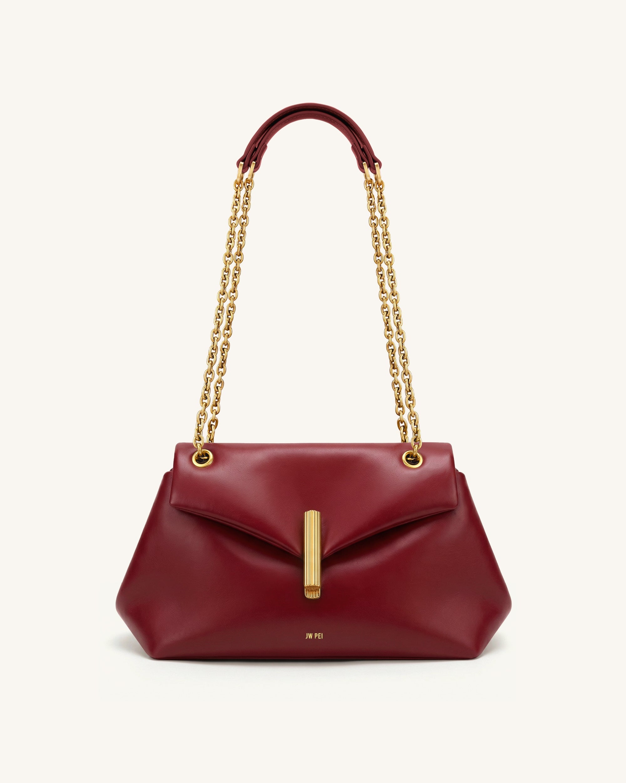 Valerie Chain Flap Shoulder Bag - Claret