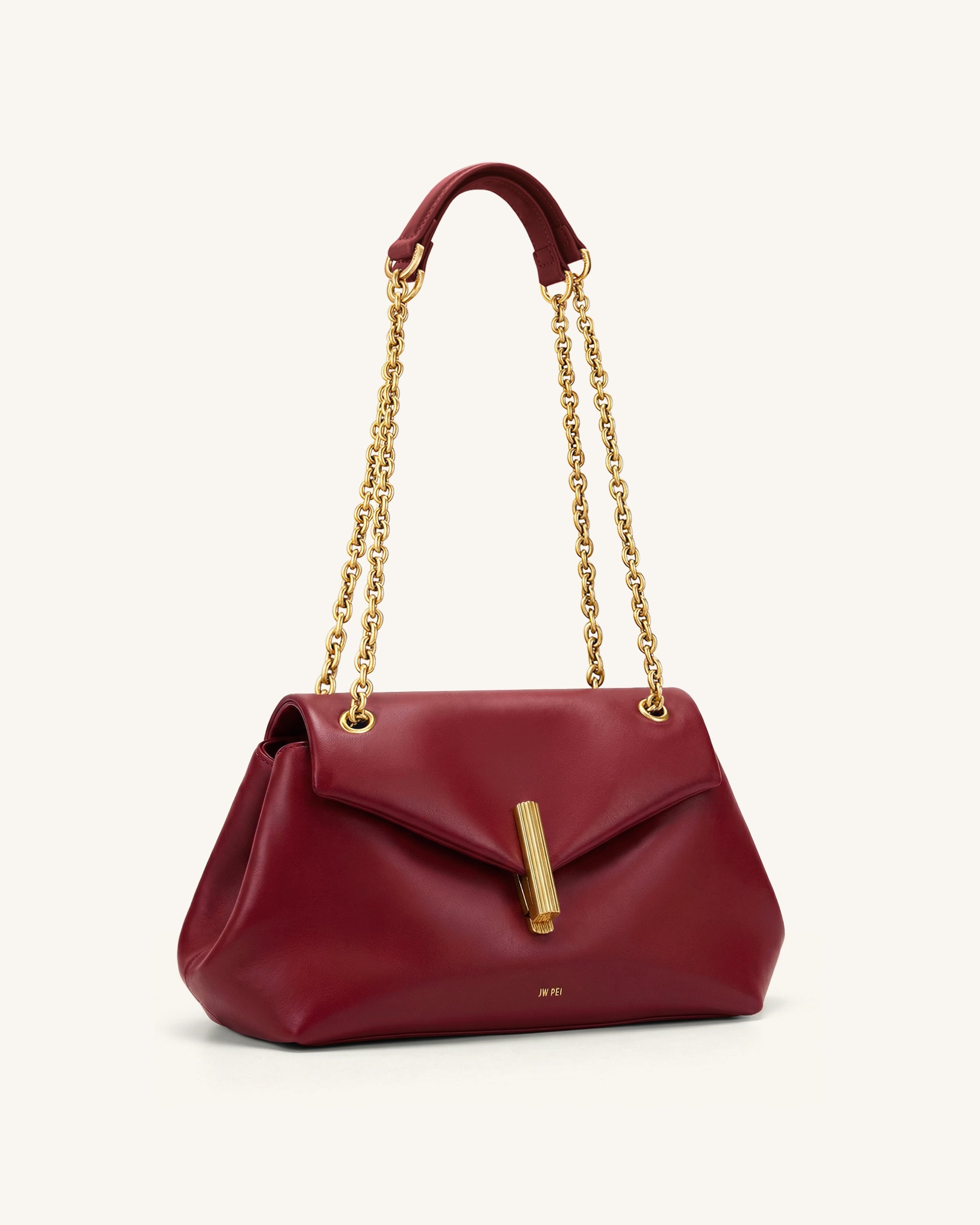 Valerie Chain Flap Shoulder Bag - Claret