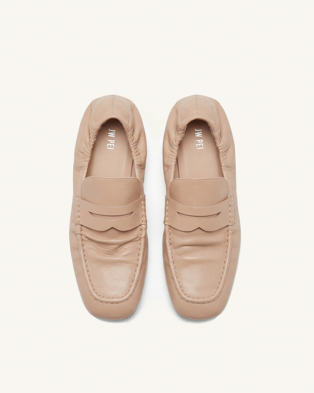 Rowan Pleated Flat Loafers - Khaki
