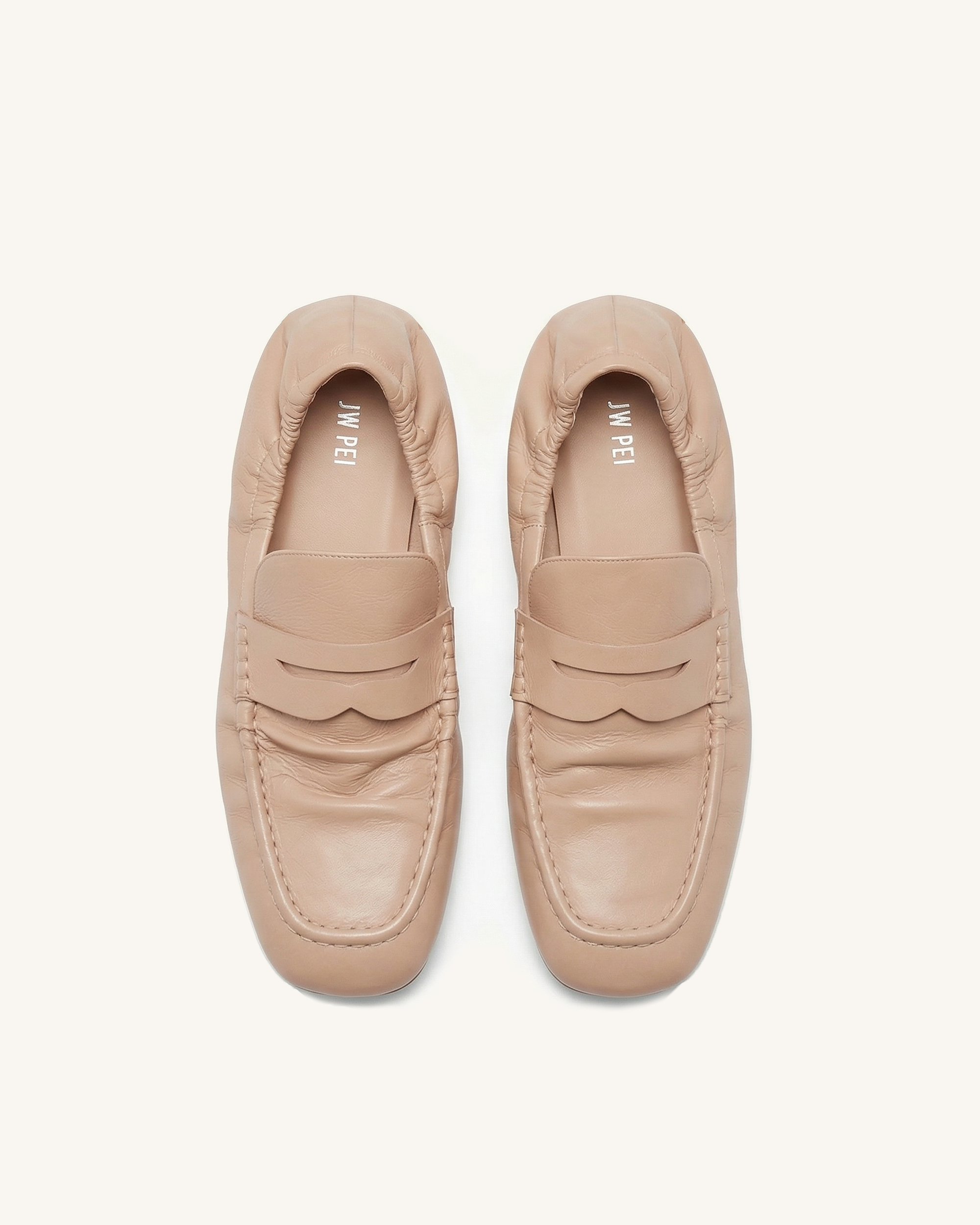 Rowan Pleated Flat Loafers - Khaki