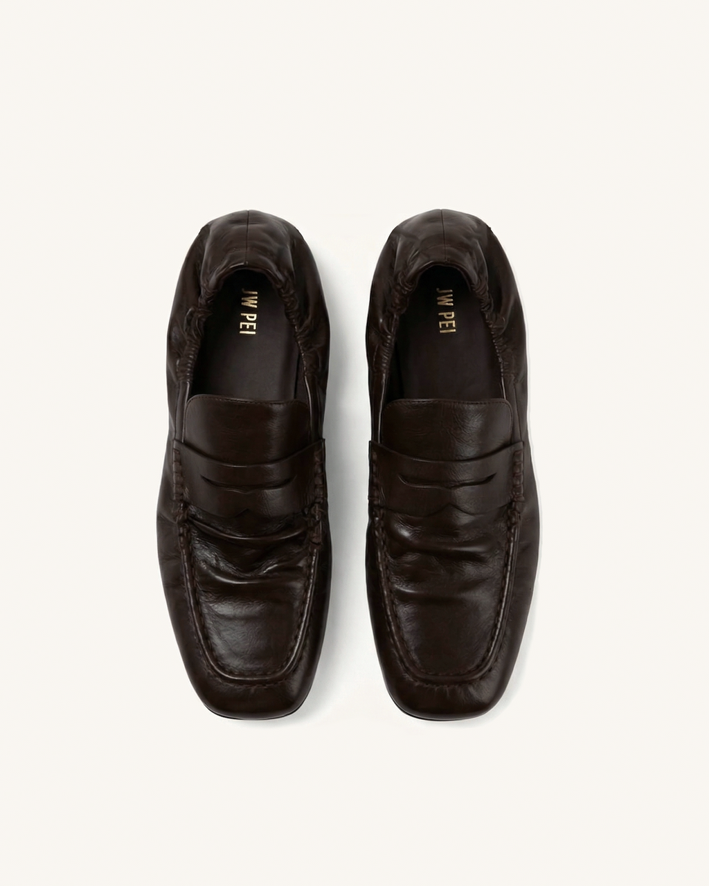 Rowan Pleated Flat Loafers - Dark Brown