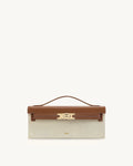 Bria Structured Top Handle Bag - Brown Canvas