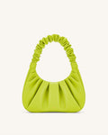 Gabbi Ruched Hobo Handbag - Cyber Lime