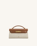 Noor Top Handle Bag - Brown Canvas