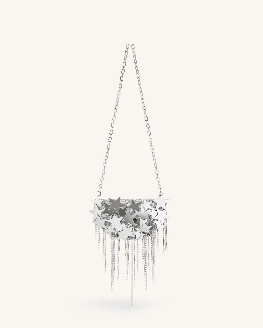 Anika Star-Embellished Chain Bag - Silver