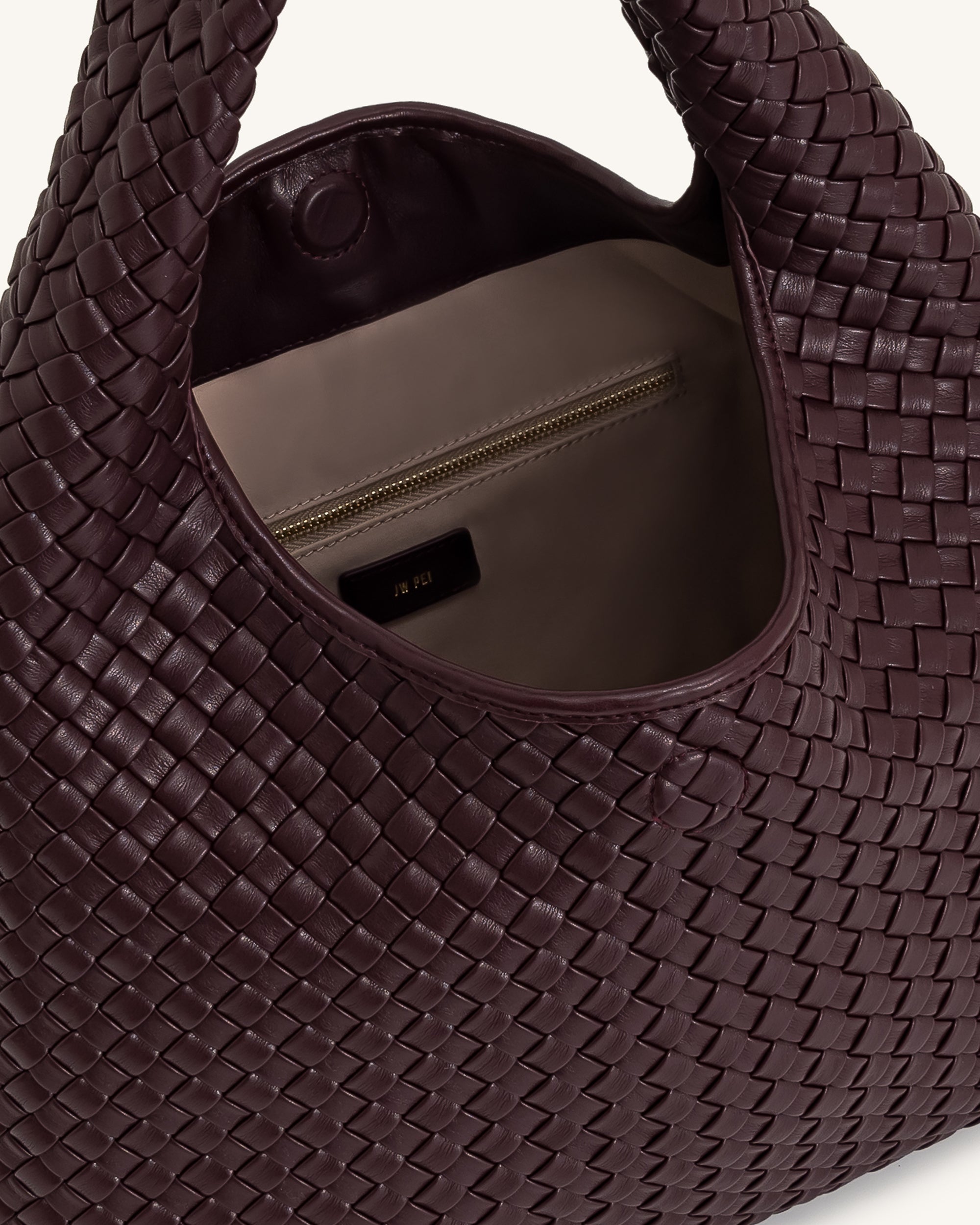 Iaura Woven Shoulder Bag - Deep Burgundy