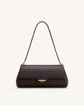 Eloise Woven Shoulder Bag - Dark Brown