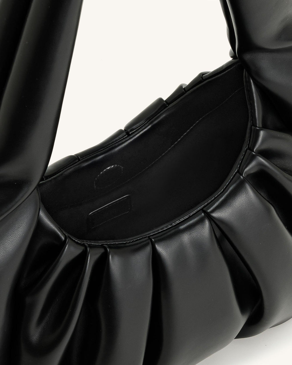 Ashley Ruched Shoulder Bag - Black